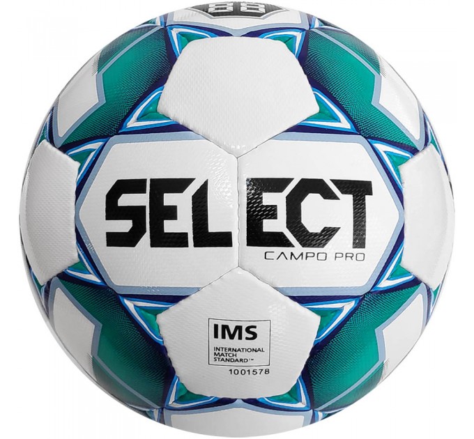 М’яч футбольний SELECT Campo Pro IMS (015) біл/зелен, 5