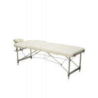 Массажный стол 2-х секционный (алюмин. рама) белый HY-2010-1.3