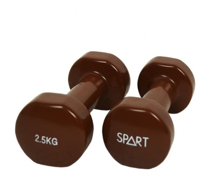 Гантель виниловая SPART 2.5 кг / пара/ коричневые