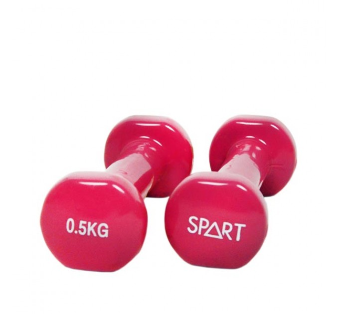 Гантель виниловая SPART 0.5 кг / пара/ розовые