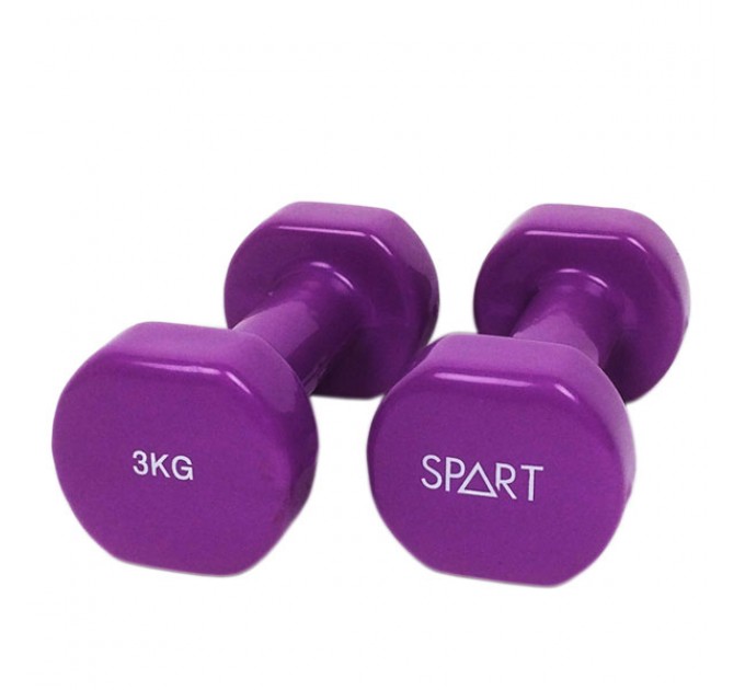 Гантель виниловая SPART 3 кг / пара/ фиолетовые