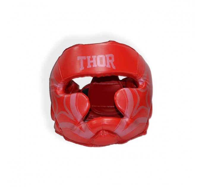 Шлем для бокса THOR COBRA 727 XL /Кожа / красный