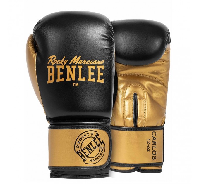 Перчатки боксерские Benlee CARLOS 12oz /PU/черно-золотые