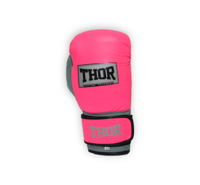 Перчатки боксерские THOR TYPHOON 16oz /Кожа /розово-бело-серые