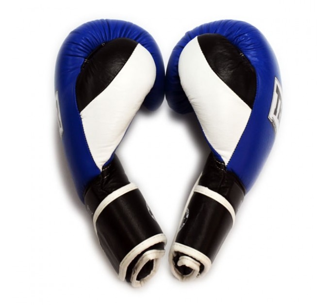 Перчатки боксерские THOR ULTIMATE 12oz /Кожа /сине-черно-белые