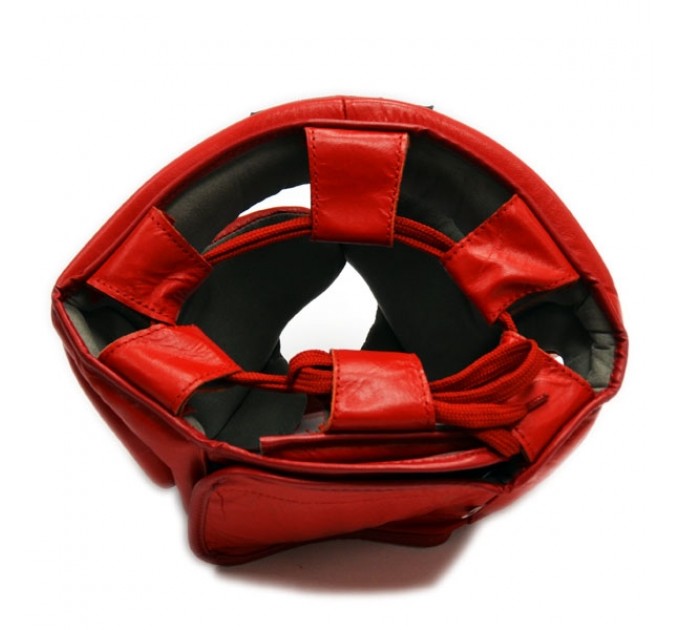 Шлем для бокса THOR 716 L /Кожа / красный