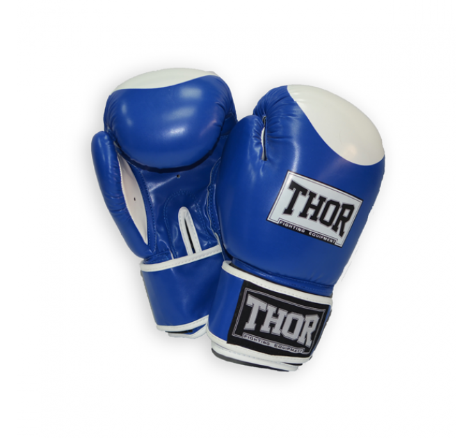 Перчатки боксерские THOR COMPETITION 16oz /Кожа /сине-белые