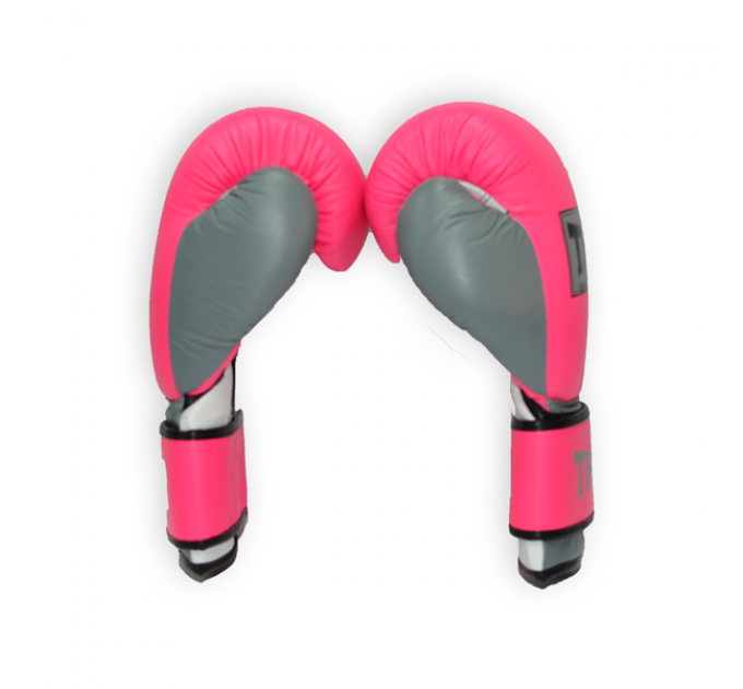 Перчатки боксерские THOR TYPHOON 12oz /Кожа /розово-бело-серые