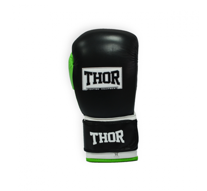 Перчатки боксерские THOR TYPHOON 14oz /PU /черно-зелено-белые