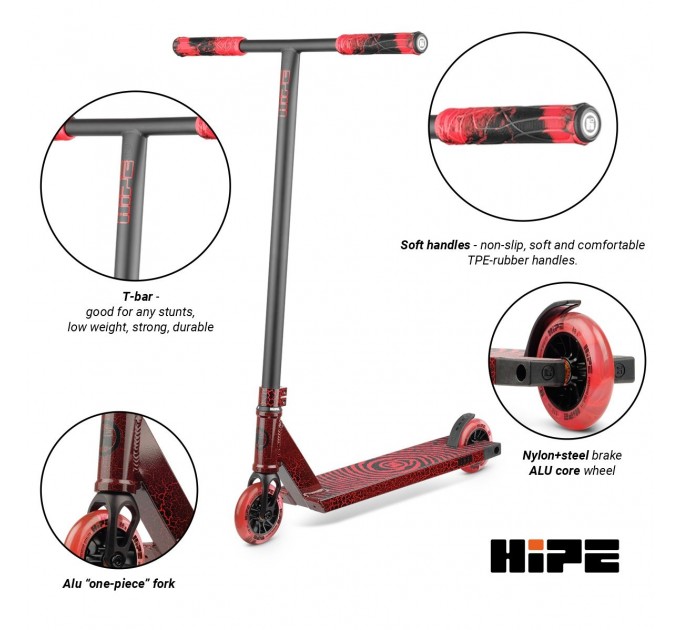 Самокат трюковий Hipe H11 Magma (black/red)