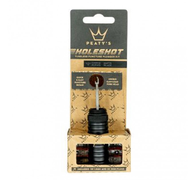 Ремкомплект для бескамерки Peaty's Holeshot Tubeless Puncture Plugger Kit, Black