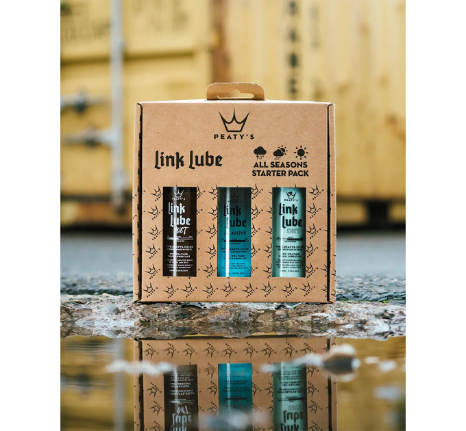 Набор смазок для цепи Peaty's LinkLube All Seasons Starter Pack, Dry / Wet / All-Weather, 3x 60ml