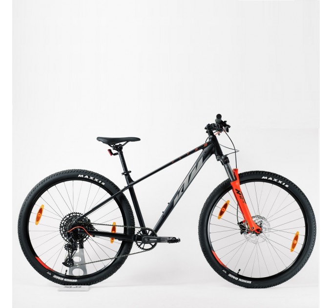 Велосипед KTM ULTRA FUN 29" рама L/48, черный матовый (серо-оранжевый), 2022