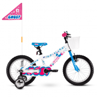 Велосипед Ghost POWERKID 16" ,бело-сине-розовый,  2021