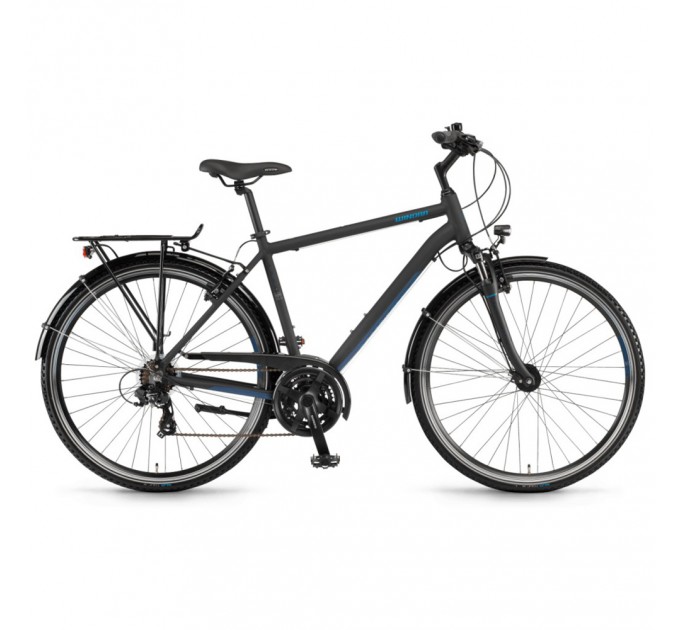 Велосипед Winora Domingo men 28" 21-G TX800, рама 52 см, черно-синий матовый, 2021