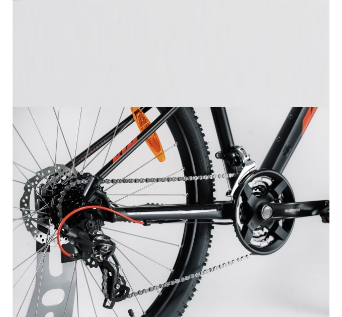 Велосипед KTM CHICAGO 272 27.5" рама M/43, черный матовый (оранжевый), 2022