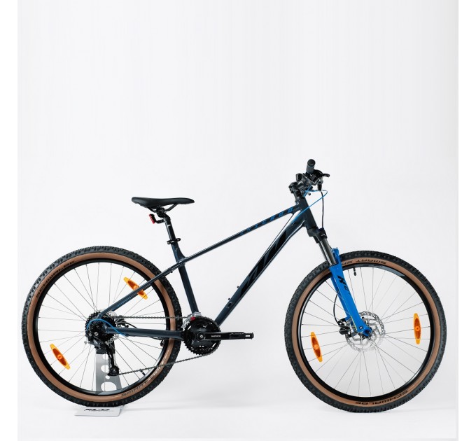 Велосипед KTM CHICAGO 271 27.5" рама S/38 серый (черно/синий) 2022/2023