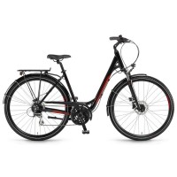 Велосипед Winora Domingo monotube disc 28" 24-G Acera, рама 50 см, черно-красный, 2021