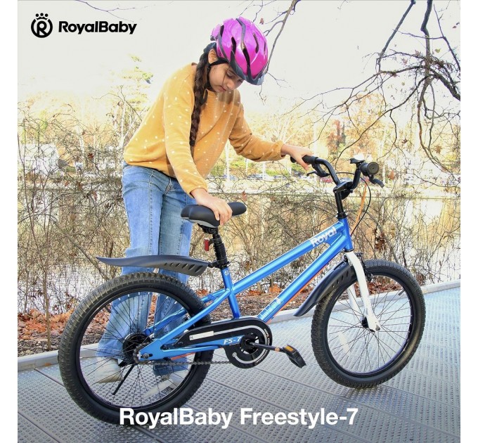 Велосипед RoyalBaby FREESTYLE 7TH 18", OFFICIAL UA, синий