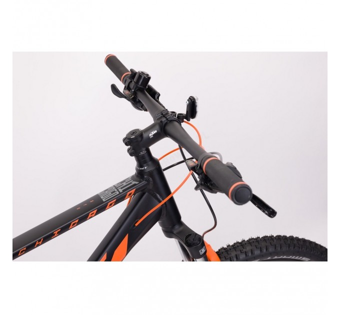 Велосипед KTM CHICAGO 272 27.5" рама M/43, черный матовый (оранжевый), 2022