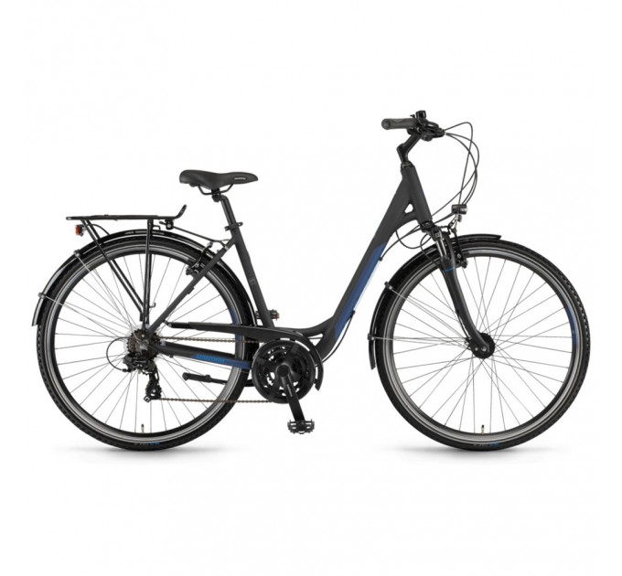 Велосипед Winora Domingo monotube 28" 21-G TX800, рама 46 см, черно-синий матовый, 2021