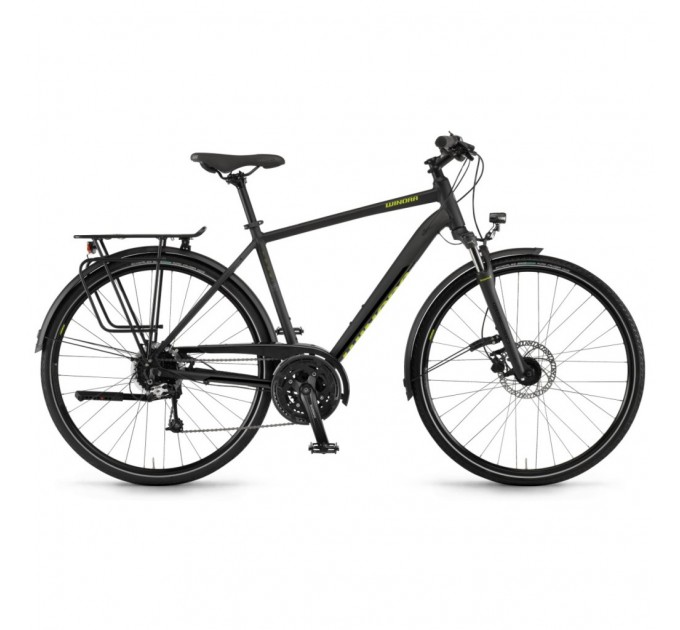 Велосипед Winora Domingo men disc 28" 27-G Deore, рама 56 см, черный матовый, 2021