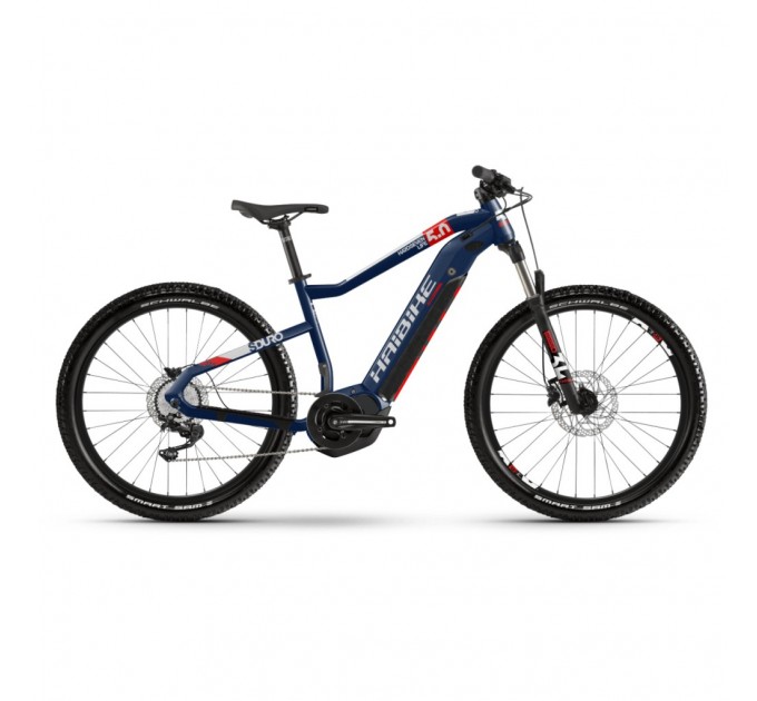 Электровелосипед Haibike SDURO HardSeven Life 5.0 i500Wh 10 s. Deore 27.5", рама S, сине-красно-белый, 2020