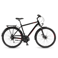 Велосипед Winora Domingo men disc 28" 24-G Acera, рама 56 см, черно-красный, 2021