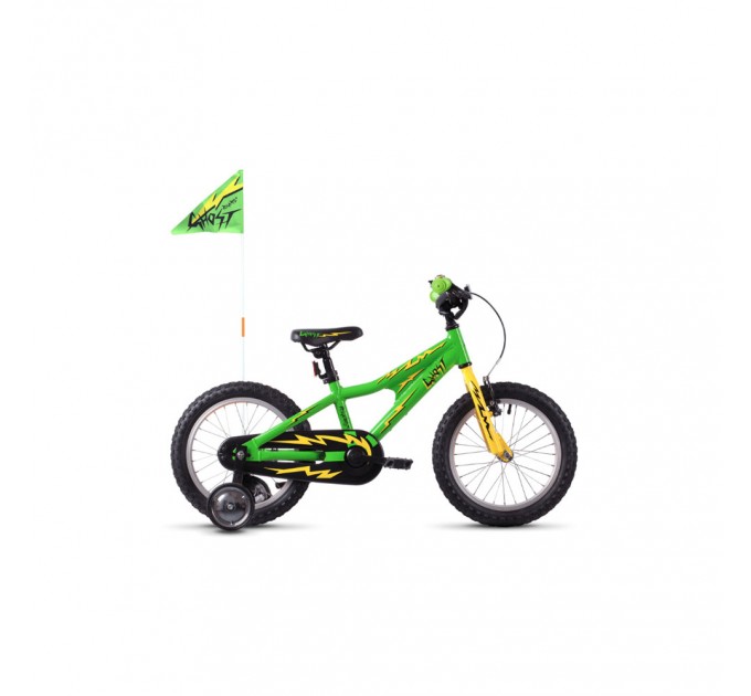 Велосипед Ghost POWERKID 16" , зелено-желто-черный, 2021