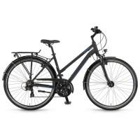 Велосипед Winora Domingo women 28" 21-G TX800, рама 52 см, черно-синий матовый, 2021