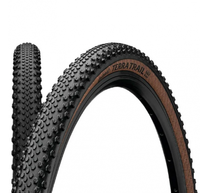 Покрышка бескамерная Continental Terra Trail ProTection 28" | 700 x 40C | 28 x 1.50 черная/коричневая , складная skin