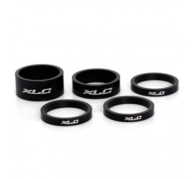 Проставочные кольца XLC AS-A02, 1 1/8" (3x5, 1x10, 1x15), черные, 5шт.