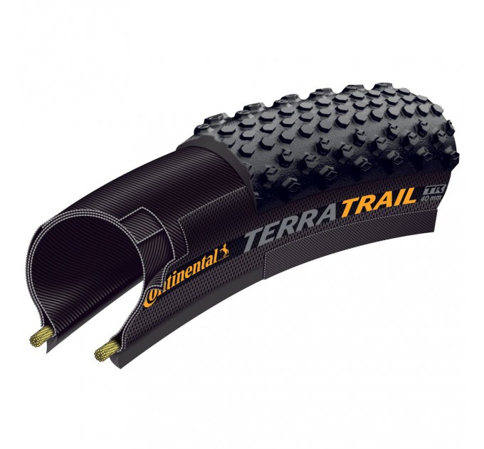 Покрышка бескамерная Continental Terra Trail ProTection 28" | 700 x 40C | 28 x 1.50 black/cream , складная skin