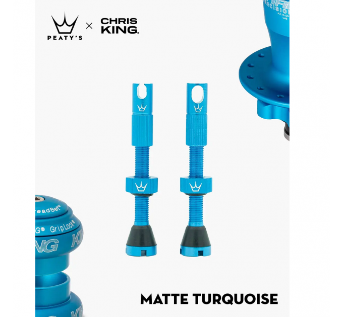 Ниппели Peaty's x Chris King Tubeless Valves, 42mm, Turquoise