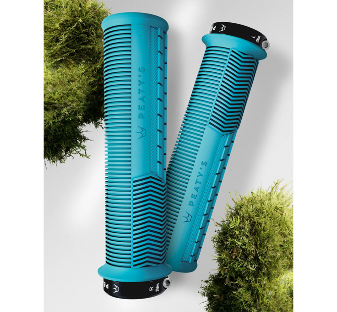 Грипси Peaty's Monarch Grip Mushroom, Thin 30>32mm, Trail Comfort, Turquoise
