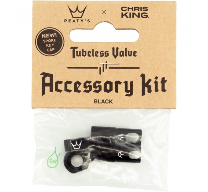 Колпачки для ниппелей Peaty's x Chris King Tubeless Valves Accessory Kit, Black