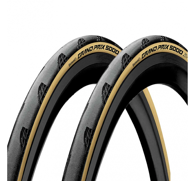 Покрышка бескамерная Continental Grand Prix 5000 AllSeason 28" | 700 x 32C черная/бежевая foldable skin