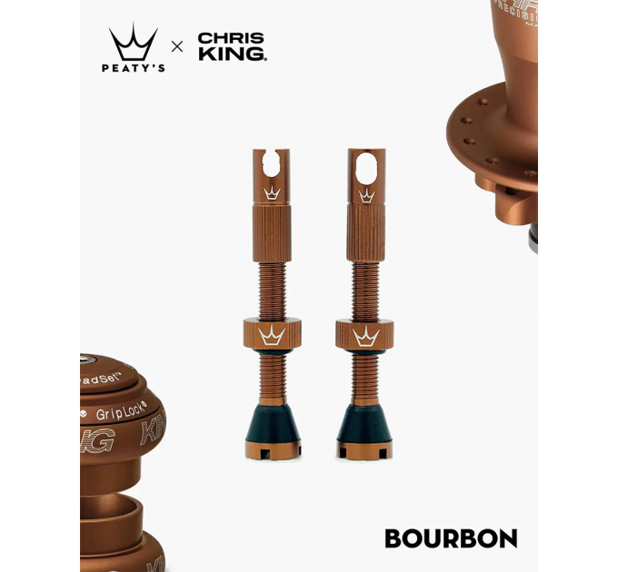 Ниппели Peaty's x Chris King Tubeless Valves, 42mm, Bourbon