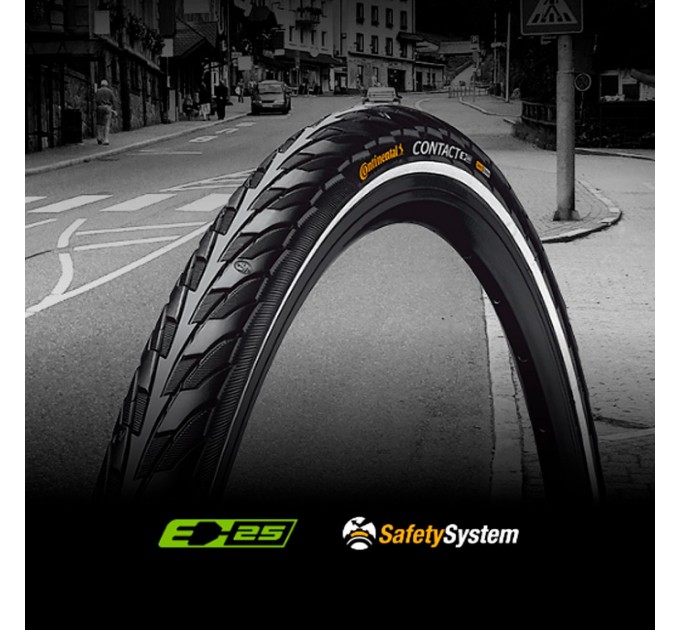 Покрышка Continental CONTACT, 26"х1.75, 47-559, черная, не складная, SafetySystem Breaker, 670гр.