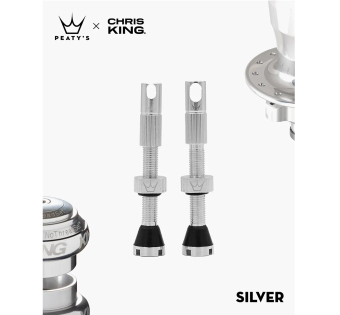 Ниппели Peaty's x Chris King Tubeless Valves, 42mm, Silver