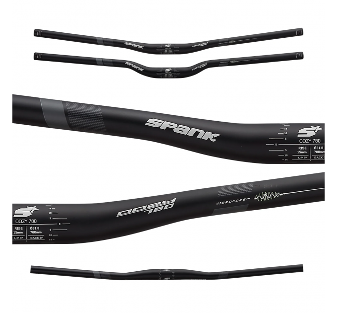 Руль SPANK OOZY 780 Vibrocore™, 25R Black Grey