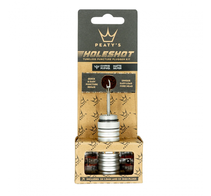 Ремкомплект для бескамерки Peaty's Holeshot Tubeless Puncture Plugger Kit, Silver