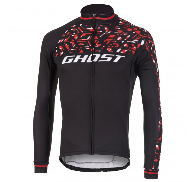 Джерси Ghost Factory Racing, Long, XL, черно-красно-белое