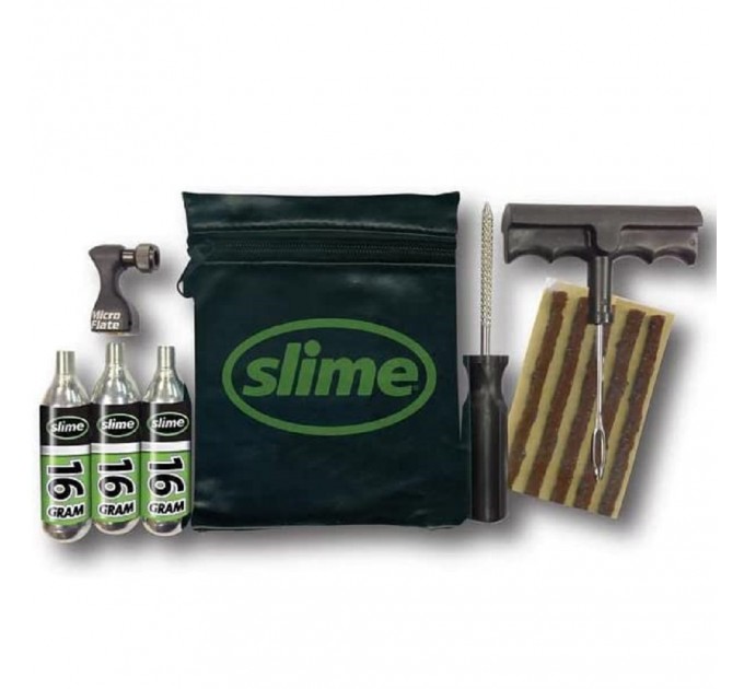 Ремкомплект для бескамерных покрышок Slime Tyre Repair Kit, Tools, plugs & CO2