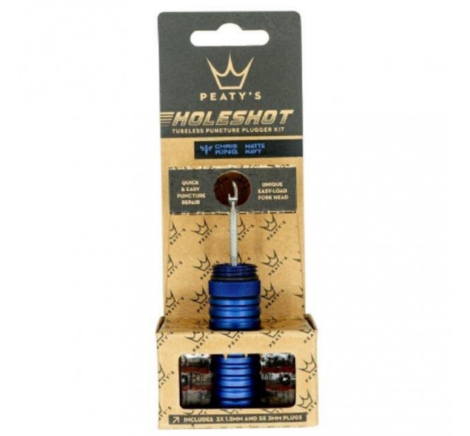 Ремкомплект для бескамерки Peaty's Holeshot Tubeless Puncture Plugger Kit, Navy
