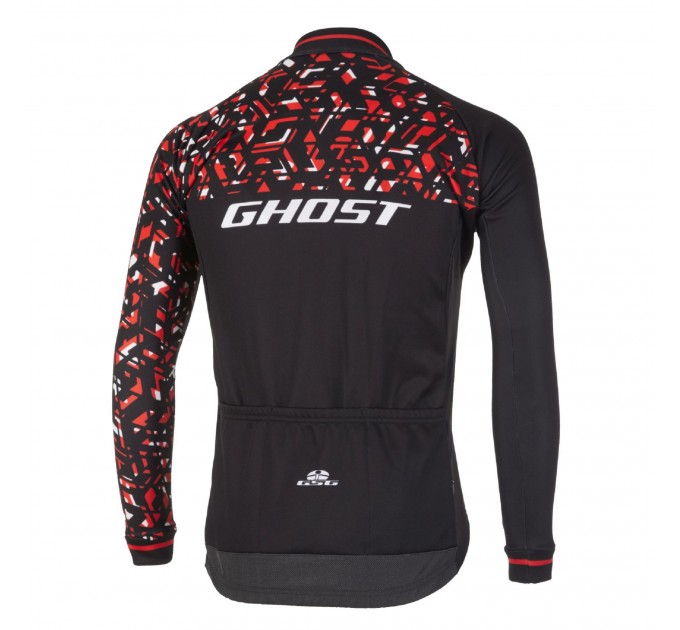 Джерси Ghost Factory Racing, Long, XL, черно-красно-белое