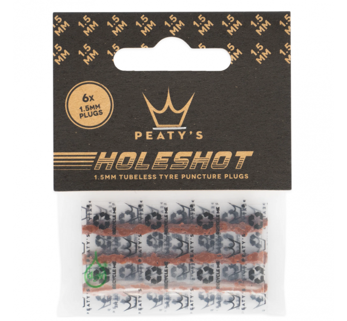 Жгут для бескамерки Peaty's Holeshot Tubeless Puncture Plugger Refill Pack, 6х 1.5mm