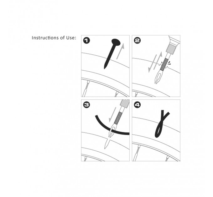 Ремкомплект для бескамерной покрышки Birzman Tubeless Repair Kit (with 10pcs tire plugs)
