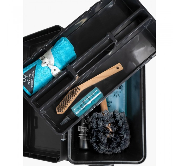 Набор для мойки Peaty's Cleaning Kit, шампунь 1L / дегризер 500ml / щетка 2шт / полотенце микрофибра / смазка цепи 120ml, All-Weather