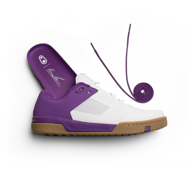 Велообувь CrankBrothers SHOES STAMP LACE WHITE / PURPLE - GUM OUTSOLE - BERNARD KERR 10.0